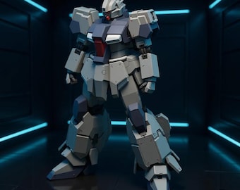 Jegan STL Figure | 1/100 Scale | Heavy Armored Mecha | 3D Print File Model