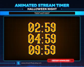 Halloween Animated Stream Timer: Cyberpunk Countdown (Digital Download)