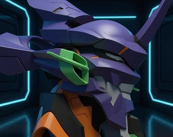 Evangelion Test Type-01 GIFT STL Bust | N.T.S Scale | Season 1 - UG | 3D Print File Model