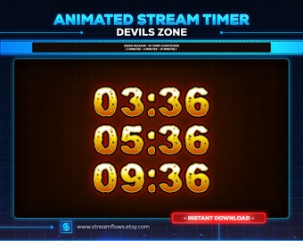 Devil Zone Animated Stream Timer Countdown: Cyberpunk Webm Pack