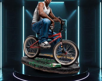 Urban Street Rider STL Statue for 3D Printing | 2 Variants Sculpture