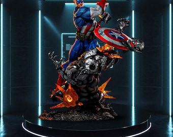 Captain Heroic STL-standbeeld + buste | 3D-printmodel fanart op schaal 1/6 (geen ondersteuning)