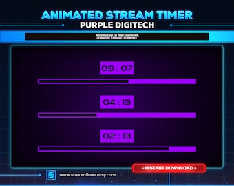 Minuterie de diffusion animée Purple Digitech : compte à rebours Cyberpunk (téléchargement numérique)
