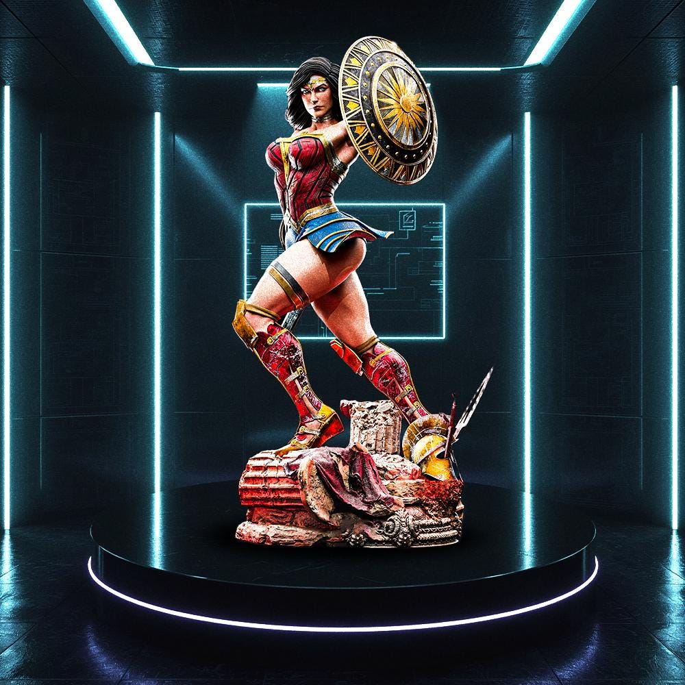 Amazon Warrior Fanart STL Statue | 1/6 Scale | 3D STL Print File Model ...