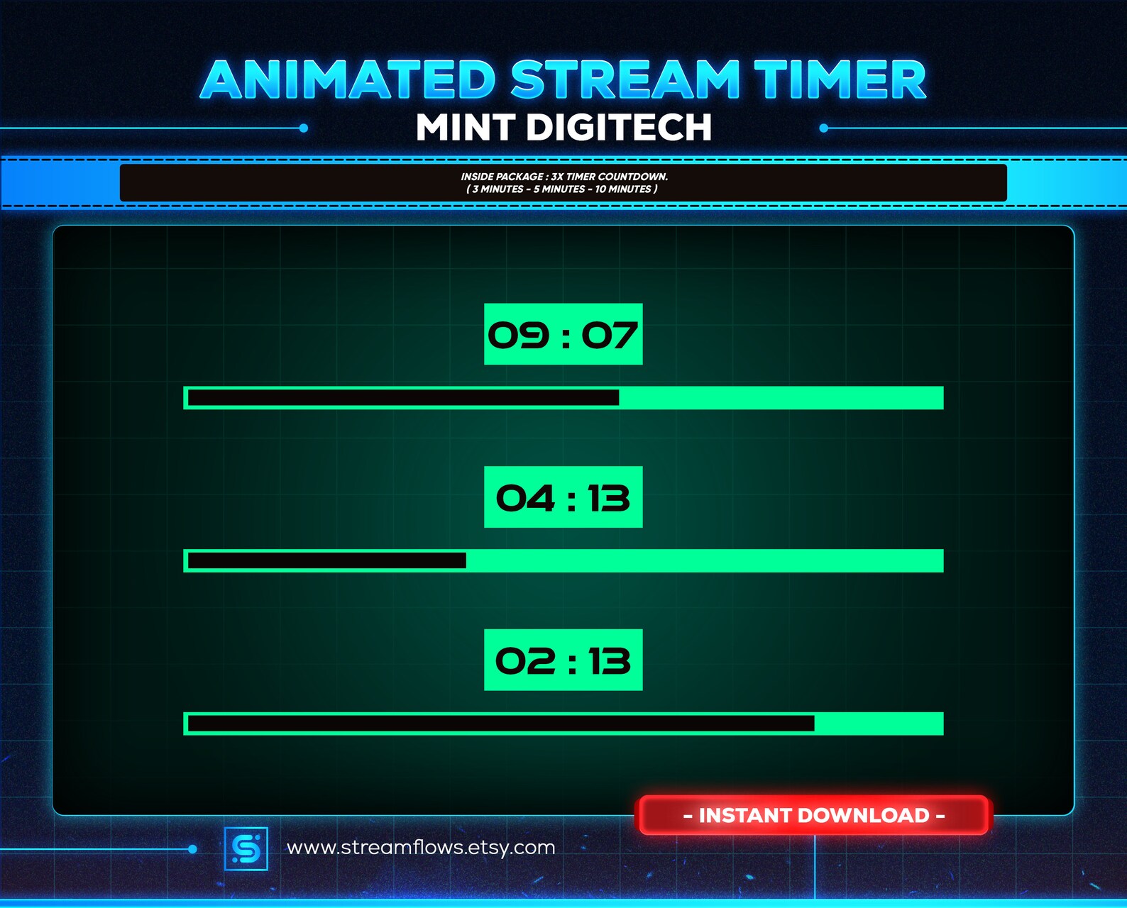 Timer Net Graphics Card Mint Digitech Animated Stream Timer: Cyberpunk Countdown (digital ...