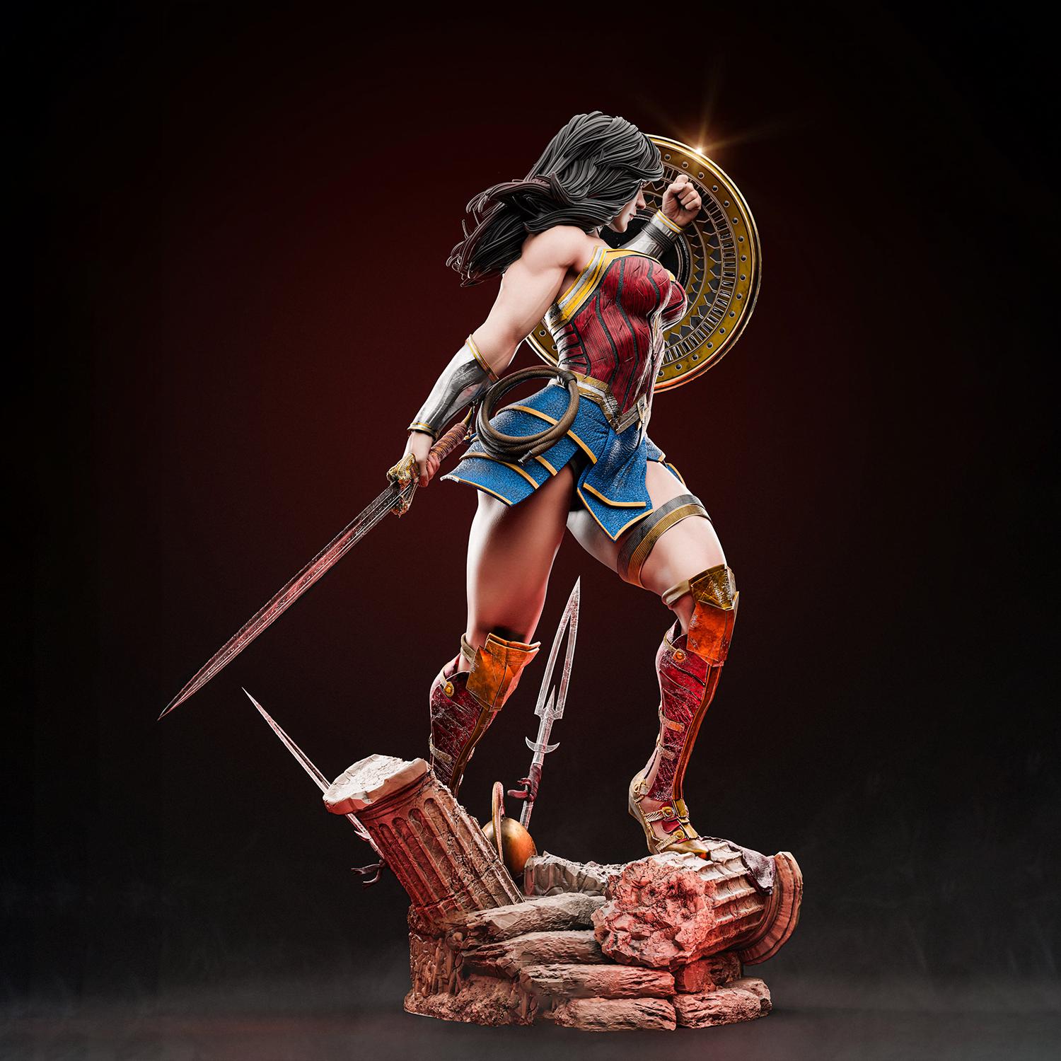 Amazon Warrior Fanart STL Statue | 1/6 Scale | 3D STL Print File Model ...