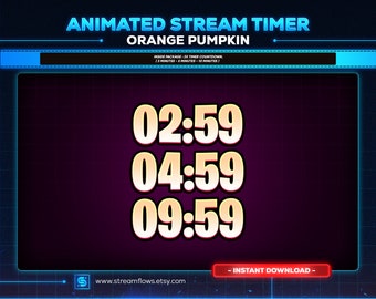 オレンジパンプキンアニメーションストリームタイマー：サイバーパンクカウントダウン（デジタルダウンロード）