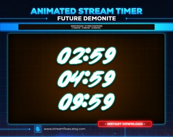 Animowany licznik czasu transmisji strumieniowej: pakiet Cyberpunk Countdown (do pobrania cyfrowego)