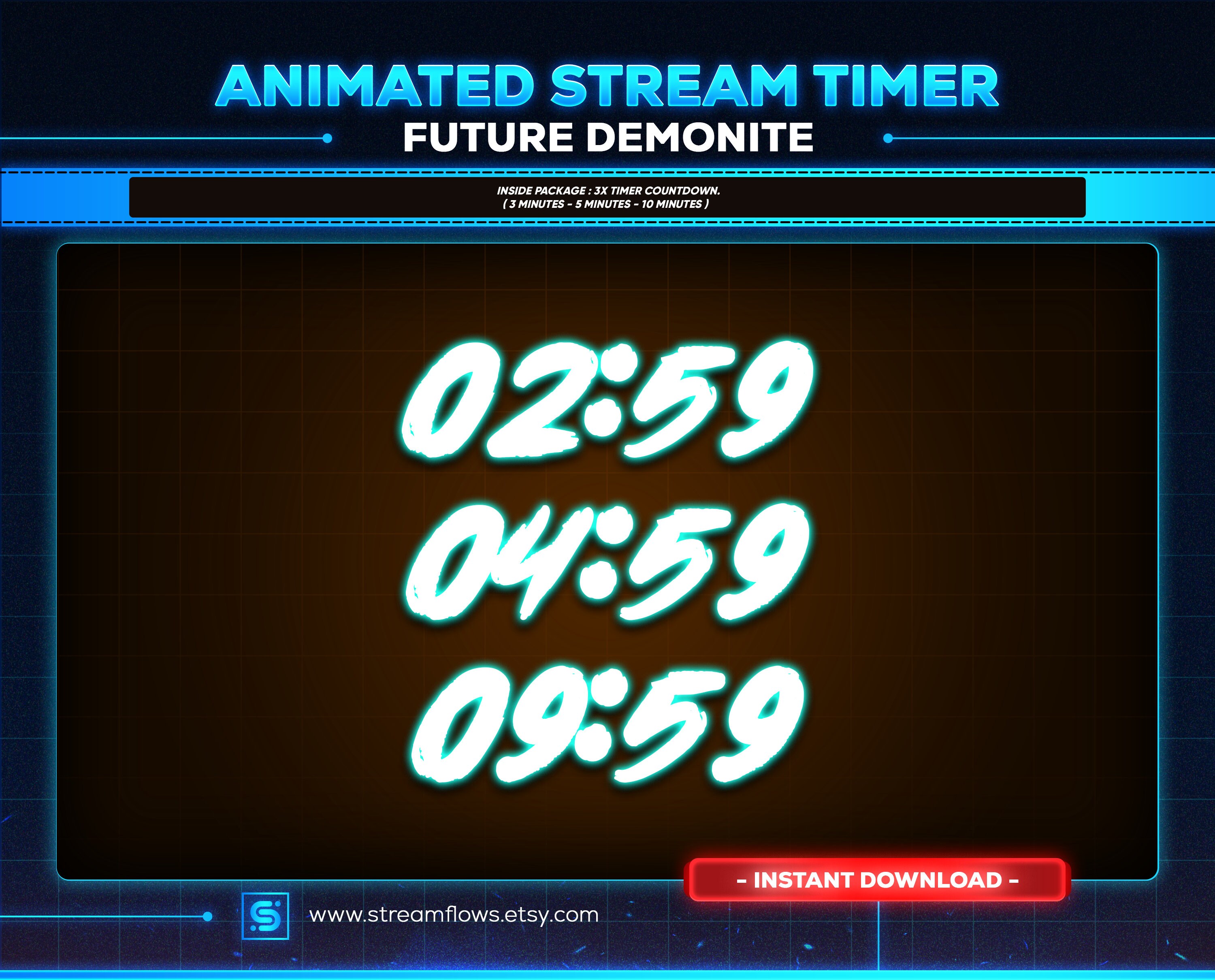 Animated Stream Timer: Cyberpunk Countdown Pack (digital Download) - Etsy