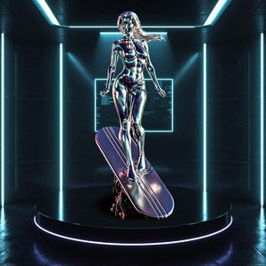Silver Queen STL-staty | Kosmisk hjältinna 3D-utskriftsmodell | Digital nedladdning