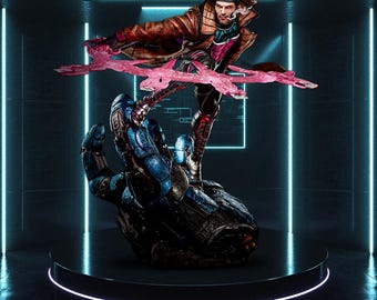 Gambit Fanart STL Statue + Bust | 1/6 Scale | 3D STL Print File Model Download