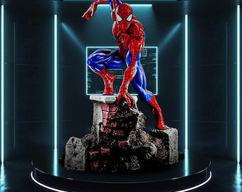 Spider-Man Marvel | Classic Red Blue Suit STL Statue | 3D Print Model