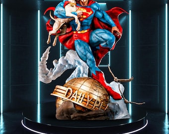 Heroïsch beeld van man en hond + buste | 1/6 schaal fanart 3D-afdrukbestand diorama | (Geen ondersteuning)