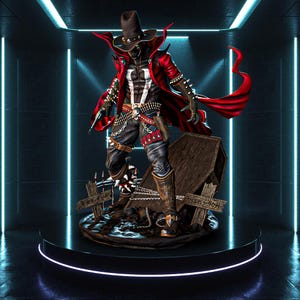 Hellspawn Gunslinger STL - 1/6 Scale Statue Fanart 3D STL Print File | Split Parts | Supported + No Support