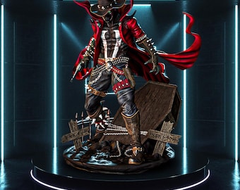 Hellspawn Gunslinger STL-1/6 schaal standbeeld fanart 3D STL-afdrukbestand | Gesplitste onderdelen | Ondersteund + geen ondersteuning