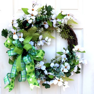 St. Patrick’s Day Wreath for front door, Spring wreath, St. Patrick's Day Decor, Shamrocks, Porch decor, St Pattys Day