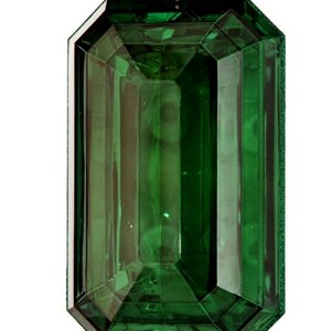 9 Green Acrylic Emerald Cut Precious Gem Ornament, Christmas ornament, Diamond Jewel decoration, Rectangle Jewel Ornament, plastic ornament image 2