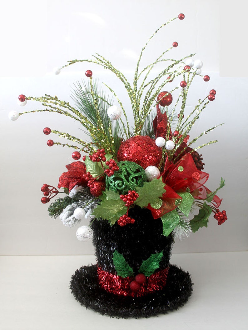 Christmas decor centerpiece Snowman hat Table Décor  Etsy