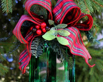 9" Green Christmas ornament, Diamond Jewel decoration, Rectangle Jewel Ornament, Acrylic Emerald Cut Precious Gem Ornament, large decoration