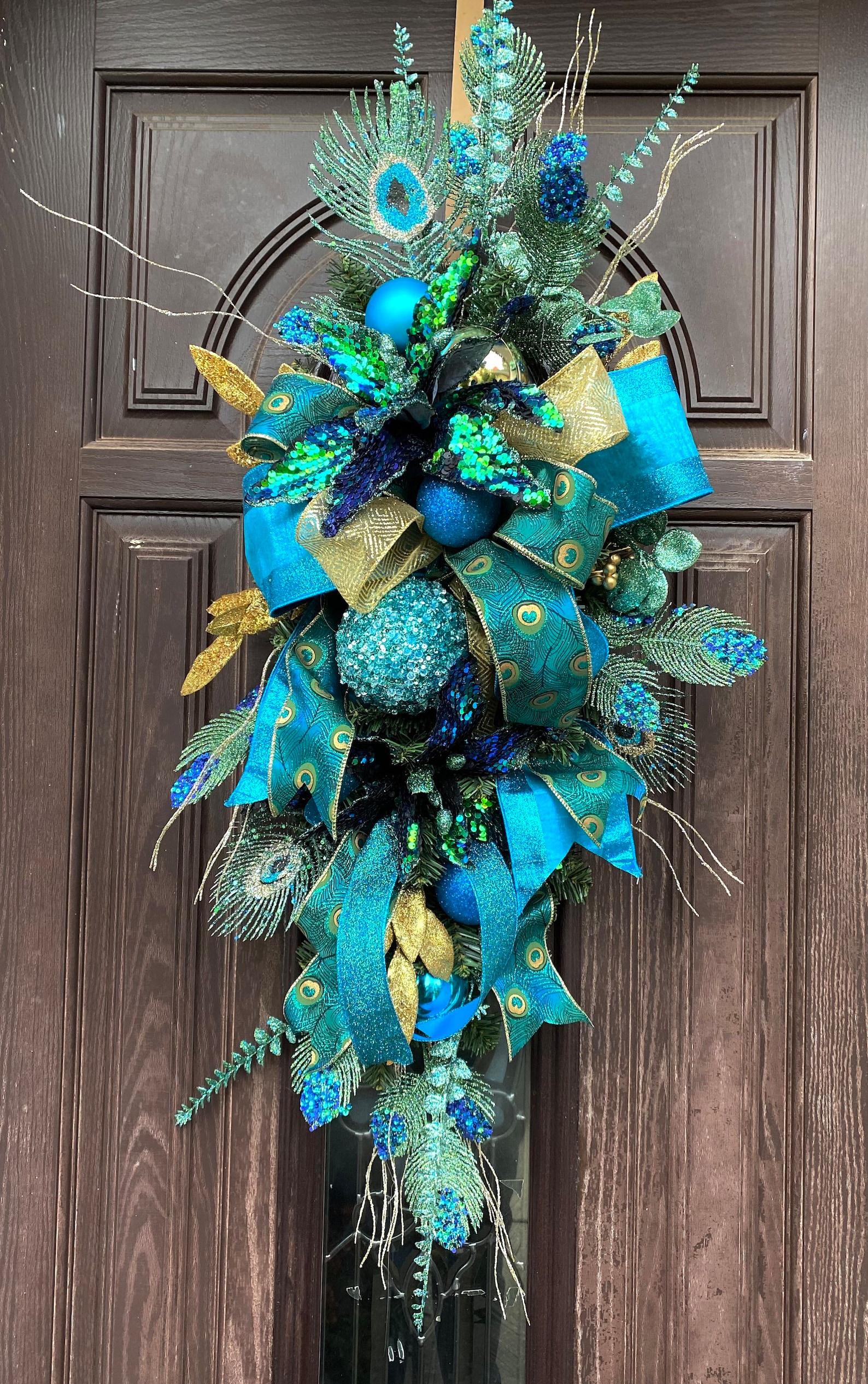 Peacock Wreath Extra Large Christmas Wreath for Front Door Etsy