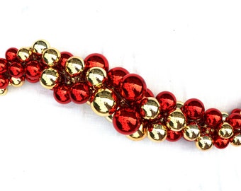 Red and Gold Christmas Ball Garland, Mantle Decor