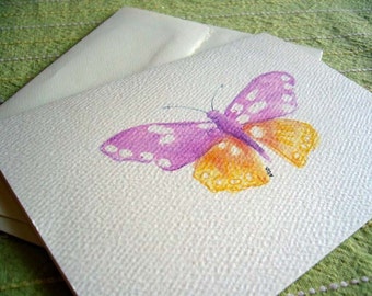 Spring Butterfly Note Card, blank card, greeting card, butterfly note card, watercolor, stationary, notecard
