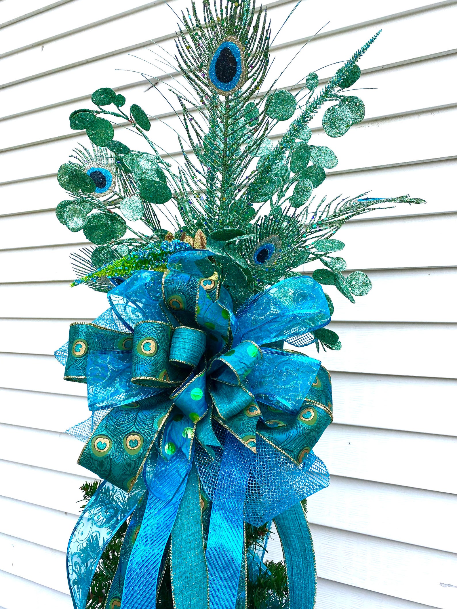 Image of Peacock Christmas Tree Topper
