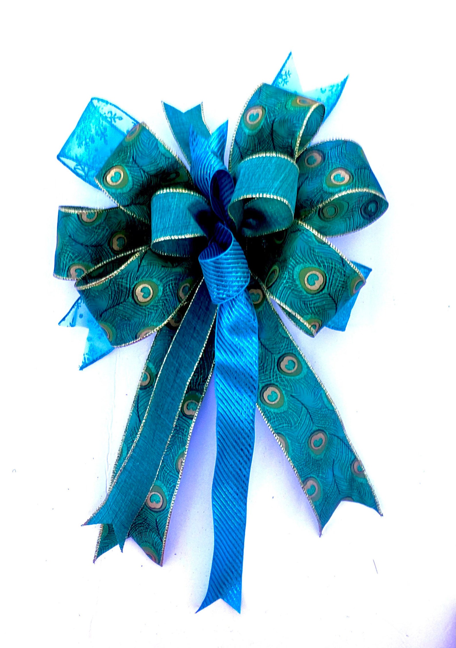 Christmas Peacock Bow for Wreaths Holiday Bows Xmas Bows Etsy