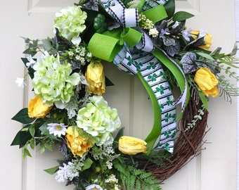 Couronne de la Saint-Patrick pour la porte d'entrée, couronne irlandaise, couronne de trèfle, décoration de la Saint-Patrick, décoration de porche, couronne de la Saint-Pattys, cadeau de fête