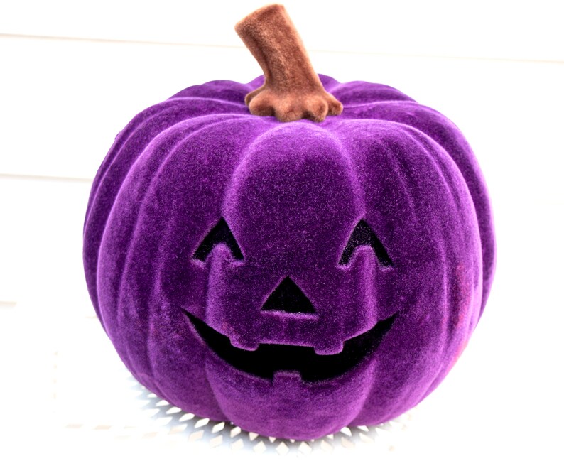 Halloween Pumpkin Velvet Pumpkin Flocked Pumpkin Purple | Etsy