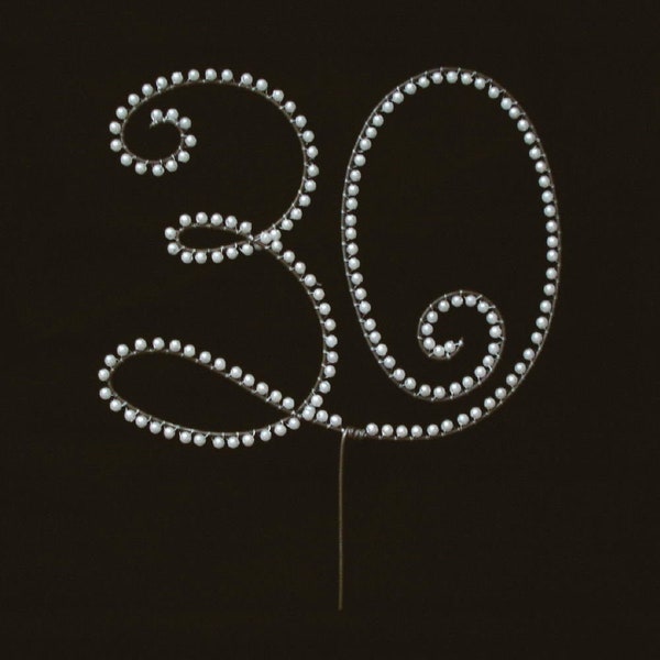 Pearl 30 Birthday Anniversary Cake Topper