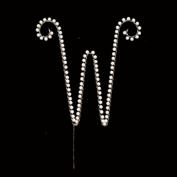 W Pearl Monogram Initial Wedding Cake Topper (All Letters Available)