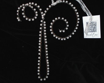 P Pearl Letter Monogram Initial Ornament (All Letters Available)