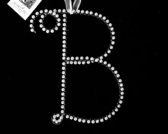 B Pearl Wire Letter B Monogram (All Letters Available)