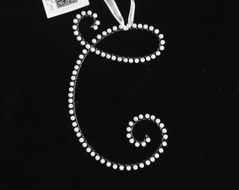 C Monogram Initial Pearl Letter Ornament (All Letters Available)