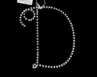 D Monogram Initial Pearl Letter Ornament (All Letters Available)