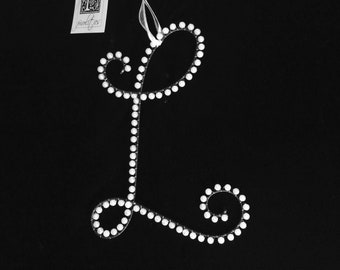 L Pearl Letter Monogram Initial Ornament (All Letters Available)
