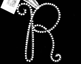 Iniziali del monogramma con lettera R Pearl (tutte le lettere disponibili)