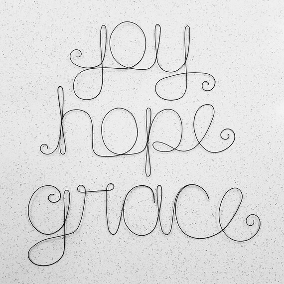 Joy Hope Grace Wire Word Wall Hanging Art Etsy