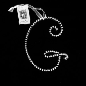 G monogram initiaal parel letter ornament (alle letters beschikbaar)