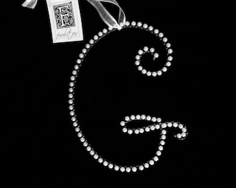 G Monogram Initial Pearl Letter Ornament (All Letters Available)