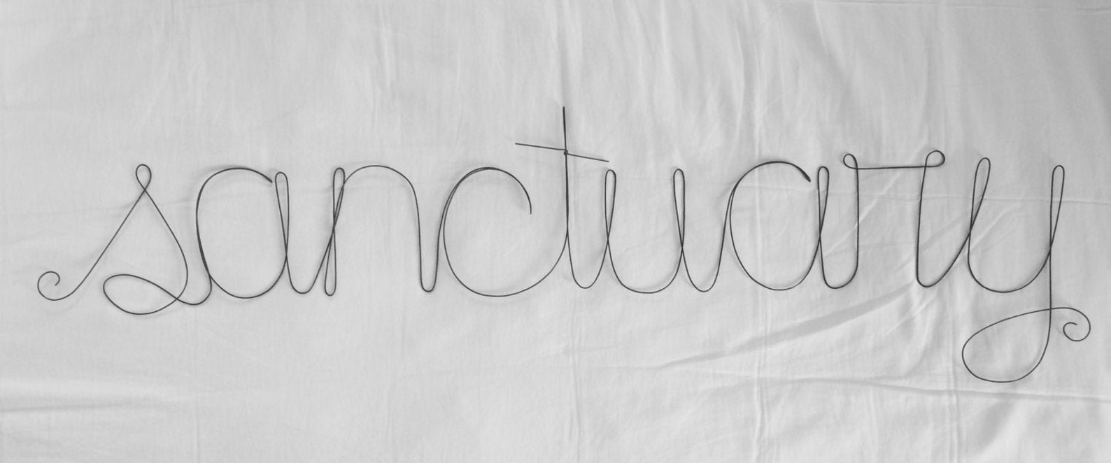 SANCTUARY Wire Word Wall Hanging Art Etsy