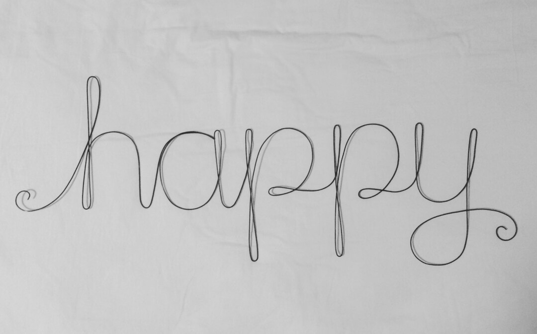 HAPPY Wire Word Wall Hanging Art Etsy