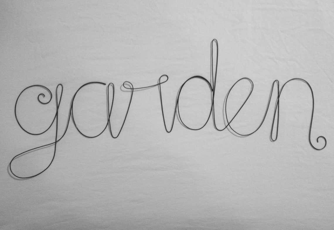 GARDEN Wire Word Wall Hanging Art Etsy