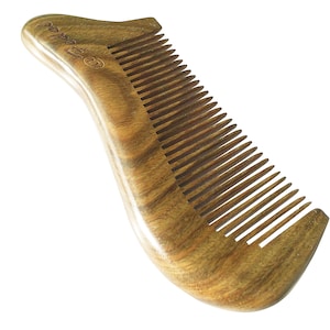 Fedol Green Sandalwood Comb – Natural Wooden Comb for Curly & Wavy Hair | Anti-Static Pocket Comb 4.75” x 2” | Free Gift Bag Included