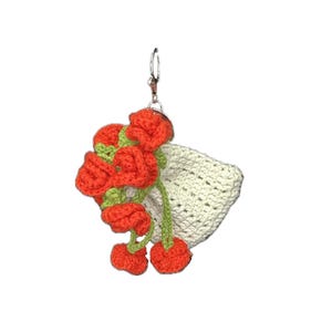 Handmade Crochet Rose Bouquet Drawstring Pouch – Unique Floral Gift Bag
