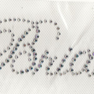 Bride Iron On Hot Fix Rhinestone Transfer