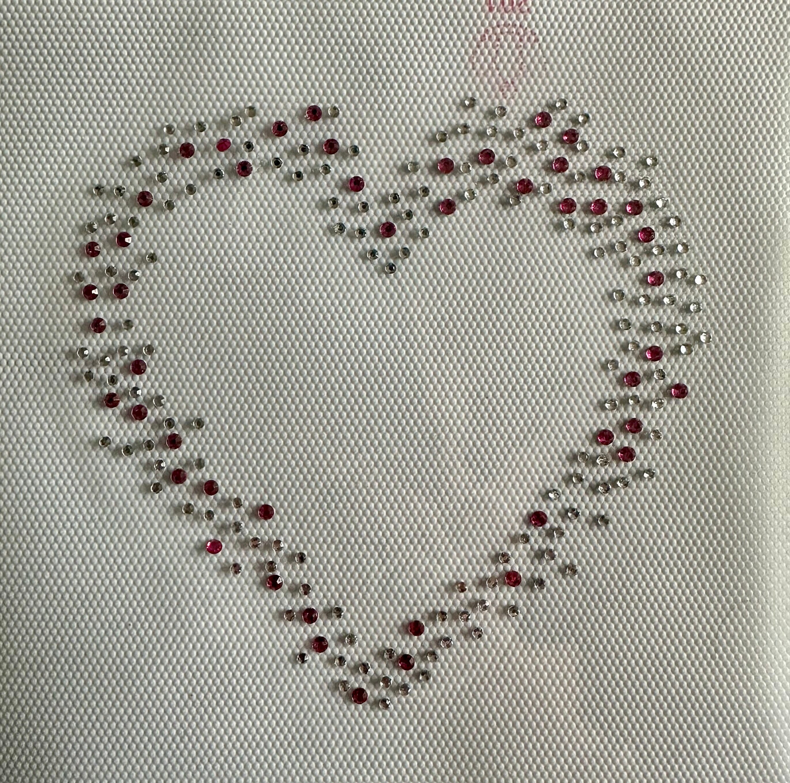 Trasferimento Hotfix A Cuore In Strass E Cristallo Per T-shirt - 6x75 Mm - Ferro Da Stiro