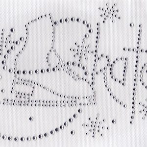 Skate Iron On Hot Fix Rhinestone Transfer -- Clear