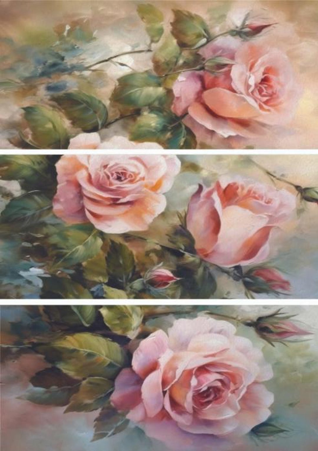 Blushing Roses Decoupage Rice Paper: DIY Furniture Art - Etsy
